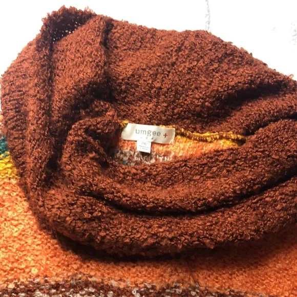 Umgee Y2K Vintage Sweater Cowl Neck Sunset Colors Womens XXL - Picture 2 of 5